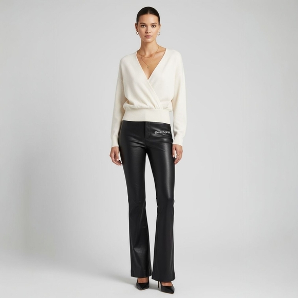 Aritzia Tops - Babaton Jotham Wrap Front Sweater - Merino Wool Lightweight Minimalist - Size S